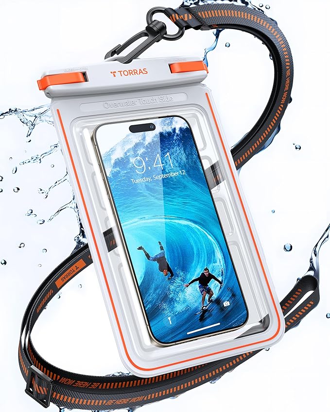 TORRAS IPX8 Waterproof Phone Pouch Floating, Underwater Screen Touchable by TORRAS