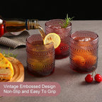 ZMOWIPDL Vintage Glassware Drinking Glasses Set of 6, 12 oz Hobnail Glass Cups - Image 7