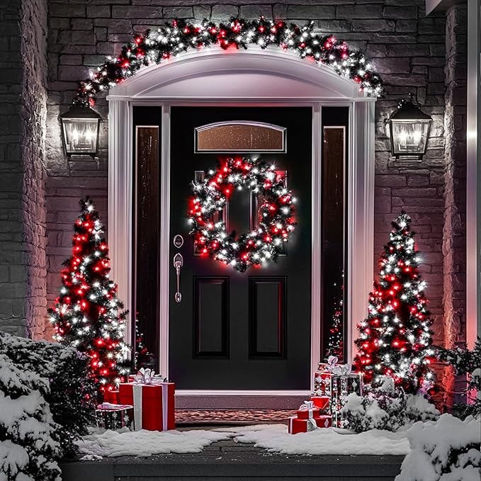 JMEXSUSS 66ft 200 LED Red and White Christmas Lights, Outdoor String Plug-in - Image 8