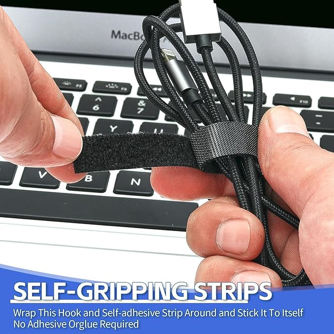 1In x 50Ft Reusable Cable Ties Hook and Loop Roll | Tie Down Straps, Nylon - Image 8