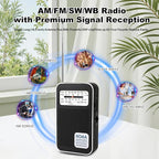 Portable Personal NOAA Weather Radio, 4-Band AM/FM/SW/WB Emergency Transistor - Image 2