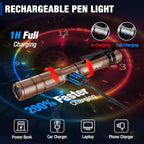 WORKPRO Rechargeable Pen Light, Mini Flashlight, 2 Pack Ultra-Compact EDC - Image 3