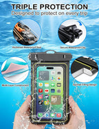 Famoby 4 Pack IP68 Waterproof Phone Pouch Adjustable Neck Lanyard Dry Bag - Image 4