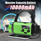 Leaton Emergency Radio with Solar/Hand Crank/USB Charging, 10000mAh - Image 2