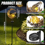 VIHOSE Solar Frog Outdoor Lights Waterproof Moon Garden Stake Lights Warm White - Image 2
