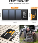 BLAVOR 30W Solar Charger USB-A QC3.0 24W USB-C DC 30W Outputs, Foldable Solar - Image 9