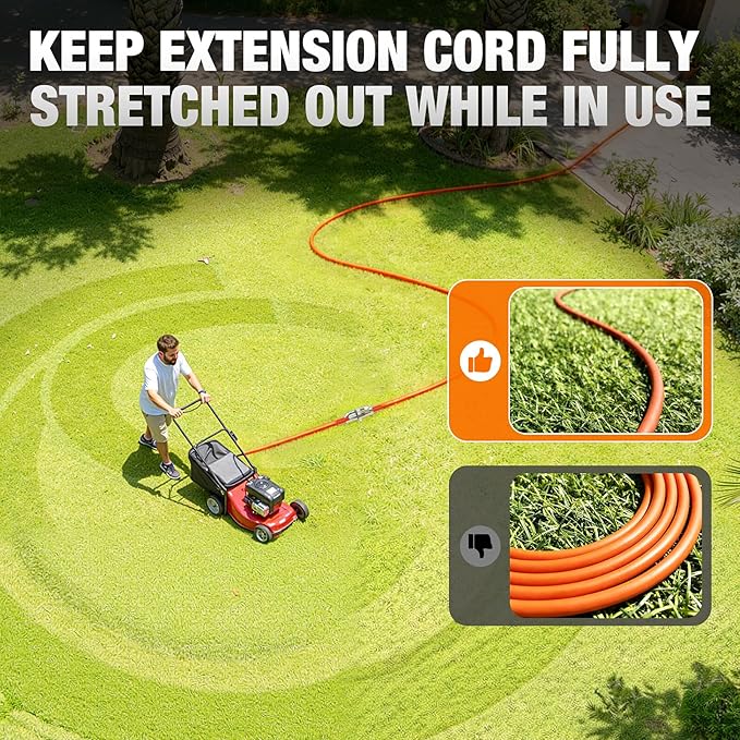 50 FT Outdoor Extension Cord Waterproof, 16/3 Gauge Heavy Duty 3 Prong Power - Image 6