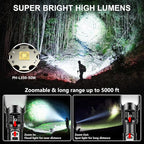 Super Bright Flashlight High Lumens 100000 Rechargeable, Strong 50W LED - Image 2