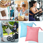 Woanger 10 Pack Wet Dry Bags for Baby Cloth Diapers Waterproof Reusable Travel - Image 6