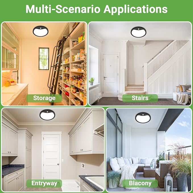 zemty 2Pack 12inch Motion Sensor Ceiling Lights Wired, 24W 2400lm 3CCT/3 - Image 7