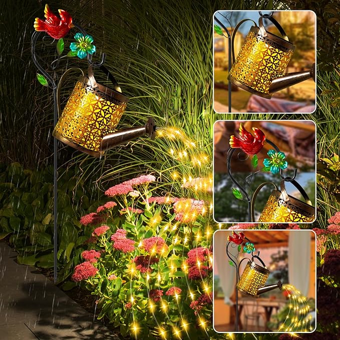 Mothers Day Gifts Solar Lights Outdoor, Watering Can - Image 2