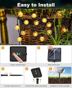 btfarm 2 Pack Solar String Lights Outdoor Waterproof, Total 98 FT 100 LED Solar - Image 6