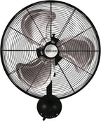 Hurricane Pro High Velocity Oscillating Metal Wall Mount Fan w/ 3 Speeds - Image 8