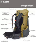 3F UL GEAR 30L+10L UHMWPE Ultralight Waterproof Hiking Backpack Daypack Outdoor - Image 5