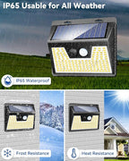 Peasur LED Solar Lights Outdoor Motion Sensor, 2 Packs Waterproof Solar Power - Image 4