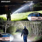 WdtPro LED Rechargeable Flashlight 2 Pack, Super Bright Zoomable 6000 Lumens - Image 2