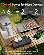 Outdoor Power Strip Waterproof IPX6, 15 Ft Extension Cord, 6 Wide Outlets & 4 - Image 2