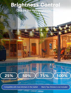 SUNSGNE White String Lights Outdoor, 50FT White Outdoor Lights - Image 6