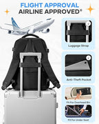 coofay Black Travel Backpack Carry on Flight Approved Mochila De Viaje Personal - Image 7