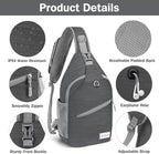 ZOMAKE Sling Bag, Small Crossbody Sling Backpack, Water Resistant Shoulder - Image 4