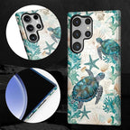 for Samsung Galaxy S23 Ultra Case, HL2 Ocean Sea Turtle Nautical Map Hybrid 2 - Image 4