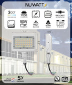 NUWATT 50W LED Flood Light, 3CCT 3000K/4000K/5000K Selectable, IP65 Waterproof - Image 2