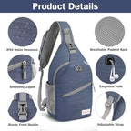 ZOMAKE Sling Bag, Small Crossbody Sling Backpack, Water Resistant Shoulder - Image 4