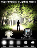 PHIXTON Rechargeable Flashlights High Lumens 10000 Super Bright Long Range - Image 2