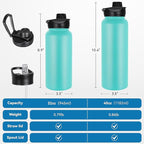 VEGOND 32 oz Insulated Water Bottle Bulk Stainless Steel Metal Water Bottles - Image 4