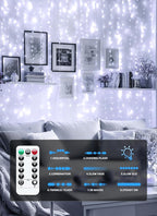 Brightown 300 LED Fairy Curtain Lights, 9.8ft x 9.8ft String Lights, USB Plug - Image 5