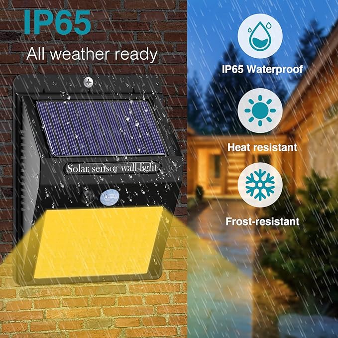 kolpop 4 Pack Solar Motion Lights Outdoor, 3 Modes/100LED Security Wireless - Image 2
