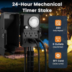 SURAIELEC Outdoor Power Stake, 24-Hour Mechanical Light Timer, Electrical Power - Image 5