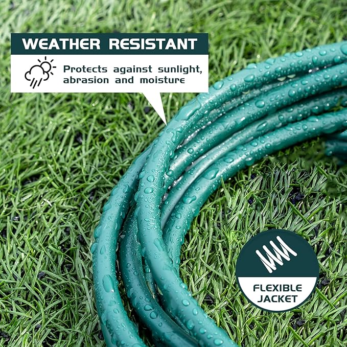 30FT Outdoor Extension Cord-16/3 SJTW Durable Green Extension Cable - Image 3
