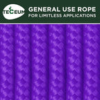 TECEUM Rope – 90 Feet x 3/8 Inch – Purple – Strong All-Purpose Utility Rope – - Image 9