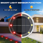 Peasur Mini Solar Ground Lights Outdoor, 8 Pack Flat Solar Powered Disc Lights - Image 2