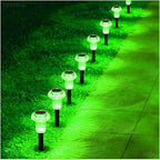 Priddop Solar Lights Outdoor Pathway Waterproof 8 Pack Green LED Green Stake - Image 9
