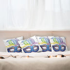 Ambesonne Mardi Gras Throw Pillow Cushion Case Pack of 4, Modern Accent - Image 6