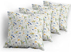 Ambesonne Flower Decorative Throw Pillow Case Pack of 4, Wild Flowers Poppies - Image 5