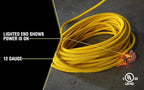 Yellow Jacket Heavy Duty Extension Cord, 12 Gauge, 3 Conductor, Lighted End - Image 3