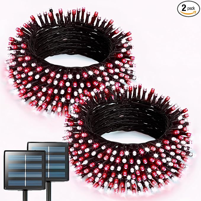 JMEXSUSS 2 Pack Solar String Lights Outdoor Waterproof, Total 400 LED 151FT by JMEXSUSS