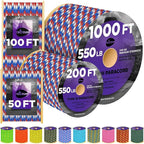 TECEUM Reflective Paracord Rope 1000 – 1000ft/200ft/100ft/50ft – 40+ Colors – by TECEUM