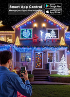 Minetom LED Color Changing Smart RGB Christmas Tree Lights, 198ft 600LED String - Image 6