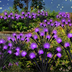 Kohlrabi Solar Garden Lights Outdoor, 10 Pack 80 LED Solar Purple Firefly - Image 6
