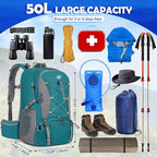 NUBILY 50L Hiking Backpack Waterproof Camping Backpack - Image 2