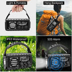 Emergency Radio Hand Crank Solar, AM/FM/SW NOAA Weather Radio Built-in 20000mah - Image 5