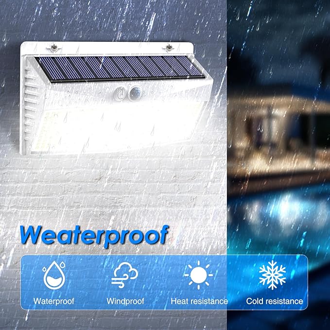 2 Pack 368 LED Solar Motion Sensor Lights Outdoor, Solar Fence Lights - Image 3