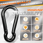 sprookber Carabiner Clips Spring Snap Hook, Iron Heavy Duty Caribeaners - Image 4