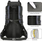 75L Hiking Backpack with Rain Cover Waterproof Camping Backpack Shoes Warehouse - Image 7