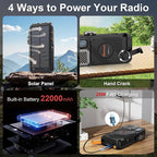 Emergency Radio&22000mAh Solar Power Bank, FM NOAA Weather Radio, Portable Hand - Image 5