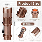 Fumete 20 Pieces LED Flashlight Mini 3 Mode Tactical Torch Small Water - Image 2